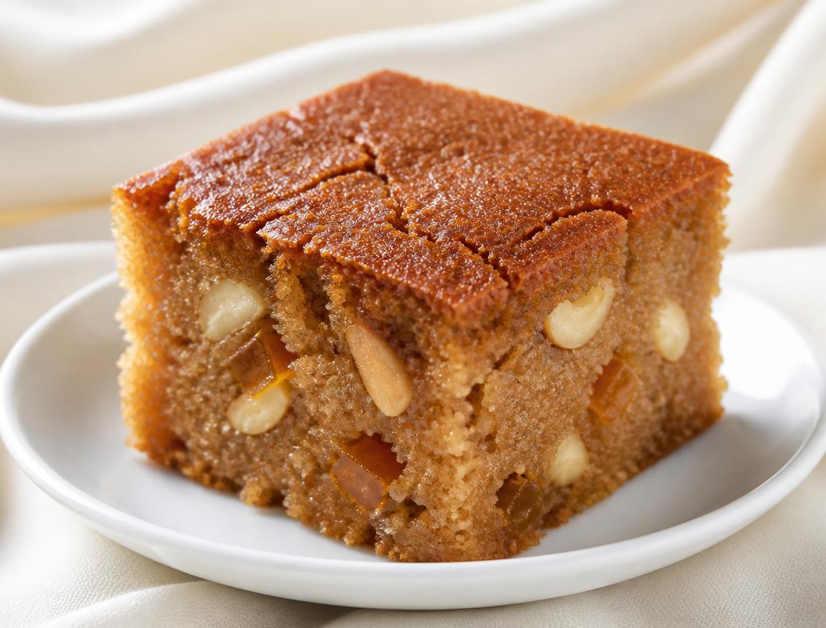 Love cake pieces with cashews, cardamom and rose water